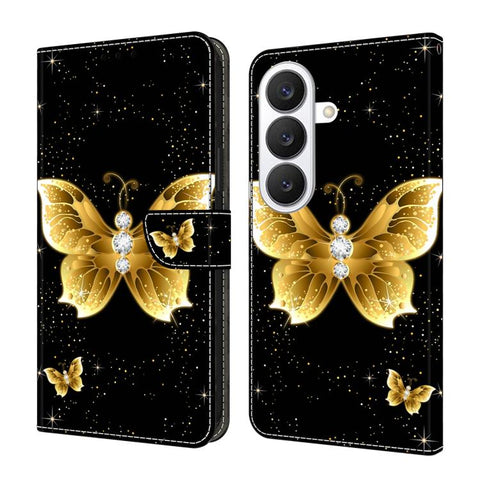 Crystal-Like Painted Vegan Leather Phone Case, For Samsung Galaxy S26 5G, For Samsung Galaxy S25 FE 5G