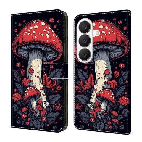 Crystal-Like Painted Vegan Leather Phone Case, For Samsung Galaxy S26 5G, For Samsung Galaxy S25 FE 5G