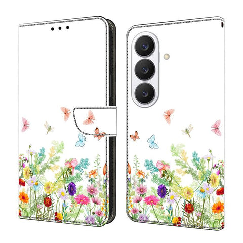 Crystal-Like Painted Vegan Leather Phone Case, For Samsung Galaxy S26 5G, For Samsung Galaxy S25 FE 5G