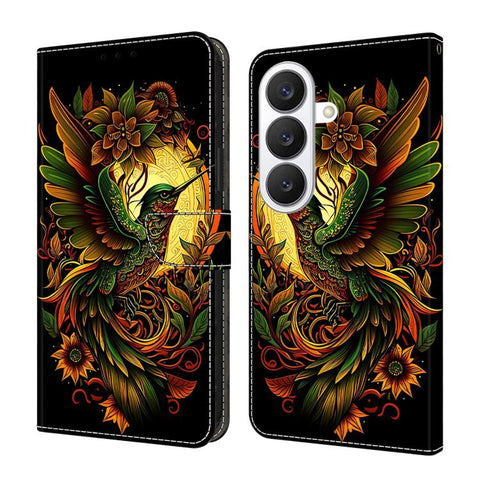 Crystal-Like Painted Vegan Leather Phone Case, For Samsung Galaxy S26 5G, For Samsung Galaxy S25 FE 5G
