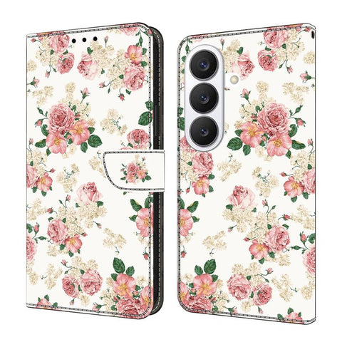 Crystal-Like Painted Vegan Leather Phone Case, For Samsung Galaxy S26 5G, For Samsung Galaxy S25 FE 5G