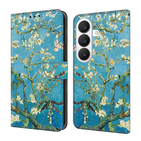 Crystal-Like Painted Vegan Leather Phone Case, For Samsung Galaxy S26 5G, For Samsung Galaxy S25 FE 5G