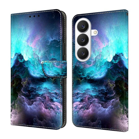 Crystal-Like Painted Vegan Leather Phone Case, For Samsung Galaxy S26 5G, For Samsung Galaxy S25 FE 5G