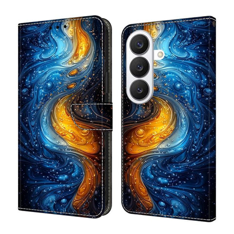 Crystal-Like Painted Vegan Leather Phone Case, For Samsung Galaxy S26 5G, For Samsung Galaxy S25 FE 5G