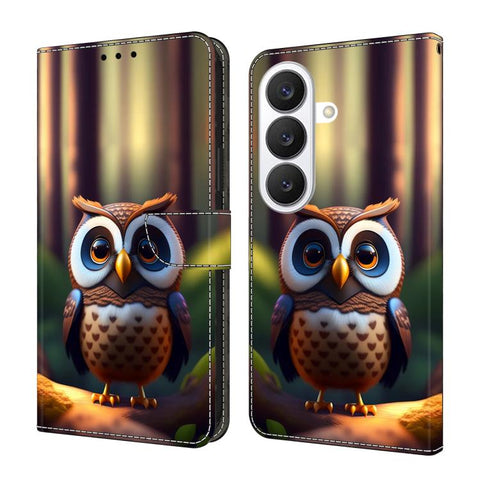 Crystal-Like Painted Vegan Leather Phone Case, For Samsung Galaxy S26 5G, For Samsung Galaxy S25 FE 5G