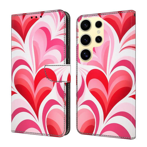 Crystal-Like Painted Vegan Leather Phone Case, For Samsung Galaxy S25 Ultra 5G, For Samsung Galaxy S24 FE 5G