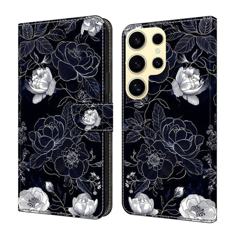 Crystal-Like Painted Vegan Leather Phone Case, For Samsung Galaxy S25 Ultra 5G, For Samsung Galaxy S24 FE 5G