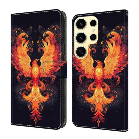 Crystal-Like Painted Vegan Leather Phone Case, For Samsung Galaxy S25 Ultra 5G, For Samsung Galaxy S24 FE 5G