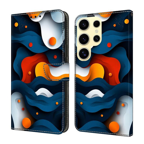 Crystal-Like Painted Vegan Leather Phone Case, For Samsung Galaxy S25 Ultra 5G, For Samsung Galaxy S24 FE 5G