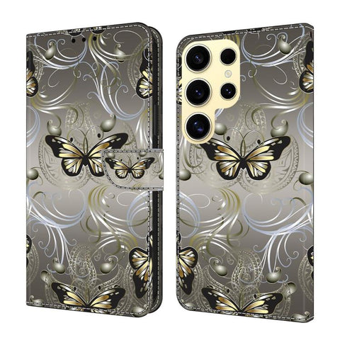 Crystal-Like Painted Vegan Leather Phone Case, For Samsung Galaxy S25 Ultra 5G, For Samsung Galaxy S24 FE 5G