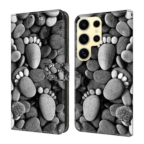 Crystal-Like Painted Vegan Leather Phone Case, For Samsung Galaxy S25 Ultra 5G, For Samsung Galaxy S24 FE 5G