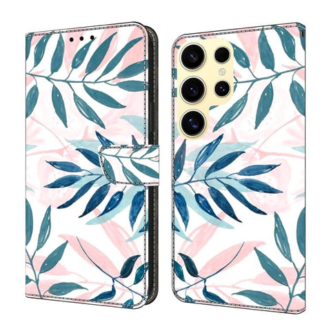 Crystal-Like Painted Vegan Leather Phone Case, For Samsung Galaxy S25 Ultra 5G, For Samsung Galaxy S24 FE 5G