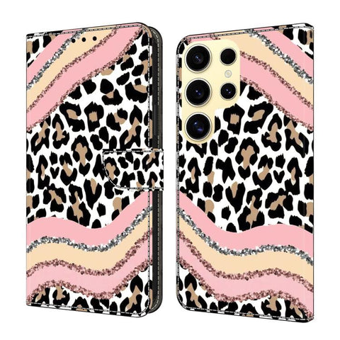 Crystal-Like Painted Vegan Leather Phone Case, For Samsung Galaxy S25 Ultra 5G, For Samsung Galaxy S24 FE 5G