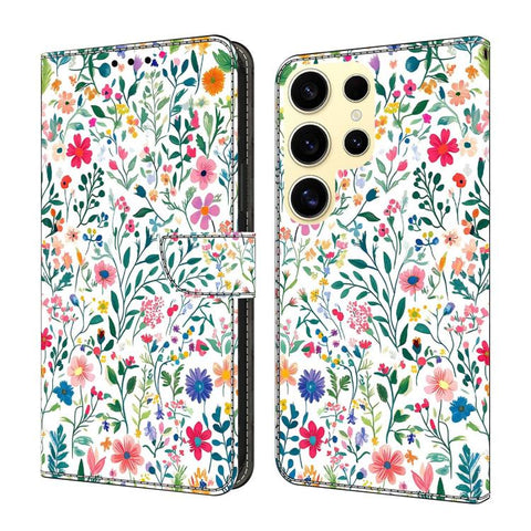 Crystal-Like Painted Vegan Leather Phone Case, For Samsung Galaxy S25 Ultra 5G, For Samsung Galaxy S24 FE 5G