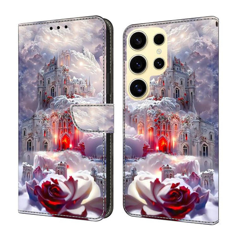 Crystal-Like Painted Vegan Leather Phone Case, For Samsung Galaxy S25 Ultra 5G, For Samsung Galaxy S24 FE 5G