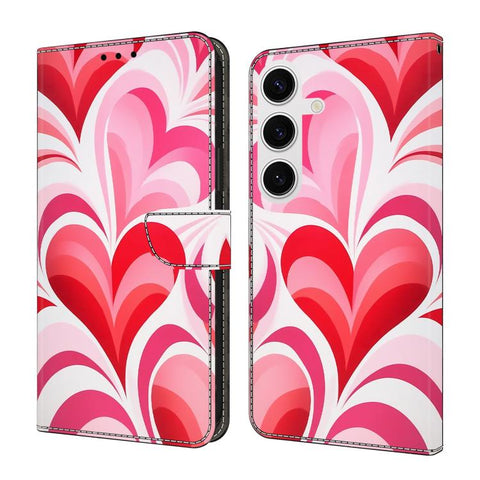 Crystal-Like Painted Vegan Leather Phone Case, For Samsung Galaxy S25 Ultra 5G, For Samsung Galaxy S24 FE 5G