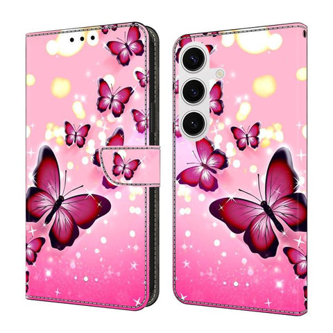Crystal-Like Painted Vegan Leather Phone Case, For Samsung Galaxy S25 Ultra 5G, For Samsung Galaxy S24 FE 5G