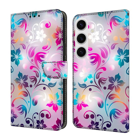 Crystal-Like Painted Vegan Leather Phone Case, For Samsung Galaxy S25 Ultra 5G, For Samsung Galaxy S24 FE 5G