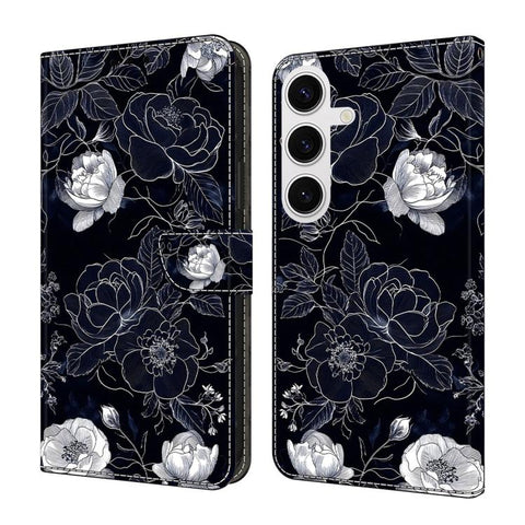 Crystal-Like Painted Vegan Leather Phone Case, For Samsung Galaxy S25 Ultra 5G, For Samsung Galaxy S24 FE 5G