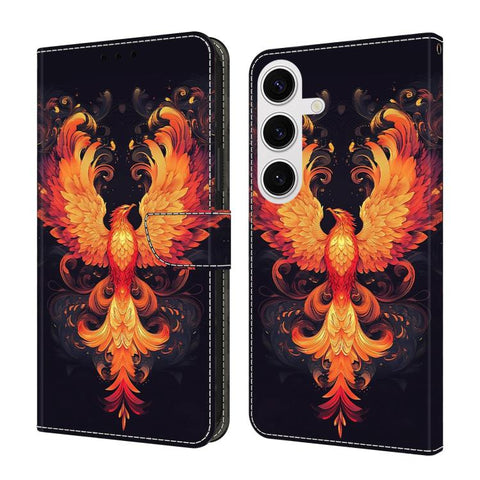 Crystal-Like Painted Vegan Leather Phone Case, For Samsung Galaxy S25 Ultra 5G, For Samsung Galaxy S24 FE 5G