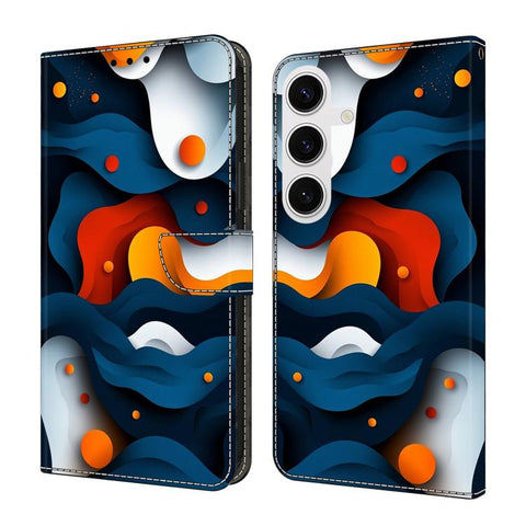 Crystal-Like Painted Vegan Leather Phone Case, For Samsung Galaxy S25 Ultra 5G, For Samsung Galaxy S24 FE 5G