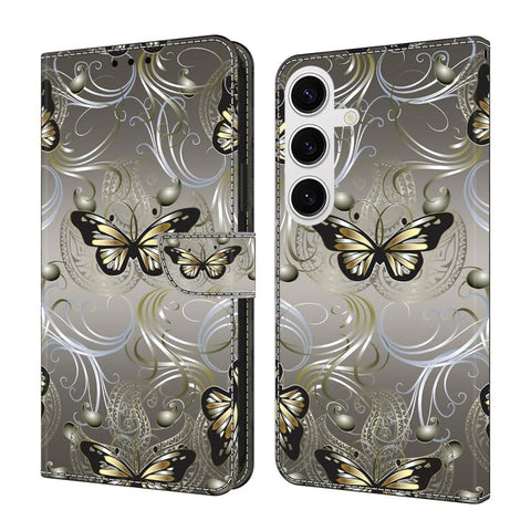 Crystal-Like Painted Vegan Leather Phone Case, For Samsung Galaxy S25 Ultra 5G, For Samsung Galaxy S24 FE 5G
