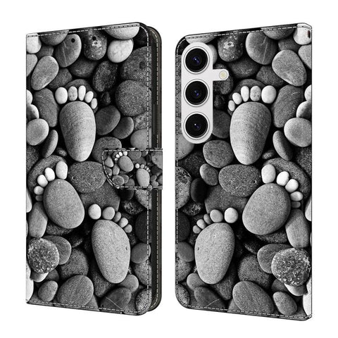 Crystal-Like Painted Vegan Leather Phone Case, For Samsung Galaxy S25 Ultra 5G, For Samsung Galaxy S24 FE 5G