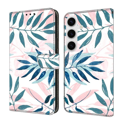 Crystal-Like Painted Vegan Leather Phone Case, For Samsung Galaxy S25 Ultra 5G, For Samsung Galaxy S24 FE 5G