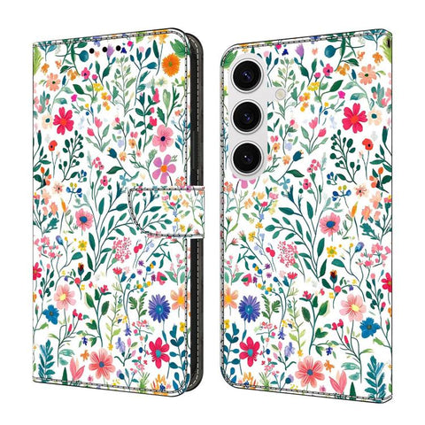 Crystal-Like Painted Vegan Leather Phone Case, For Samsung Galaxy S25 Ultra 5G, For Samsung Galaxy S24 FE 5G