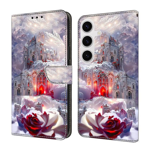 Crystal-Like Painted Vegan Leather Phone Case, For Samsung Galaxy S25 Ultra 5G, For Samsung Galaxy S24 FE 5G
