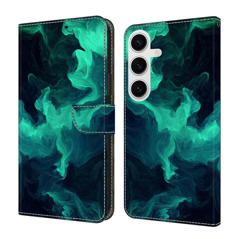 Crystal-Like Painted Vegan Leather Phone Case, For Samsung Galaxy S25 Ultra 5G, For Samsung Galaxy S24 FE 5G