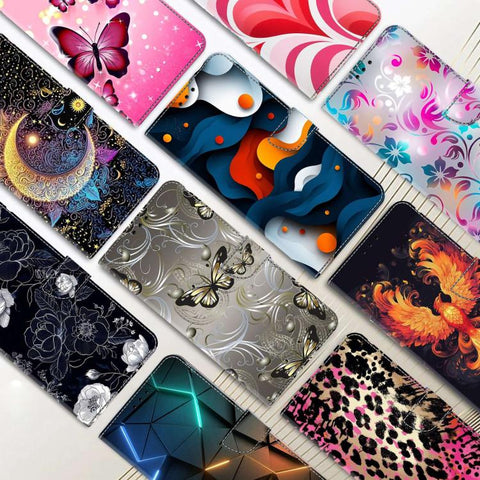 Crystal-Like Painted Vegan Leather Phone Case, For Samsung Galaxy S25 Ultra 5G, For Samsung Galaxy S24 FE 5G