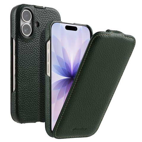 melkco Litchi Texture Vertical Flip Magnetic Genuine Leather Phone Case, For iPhone 18 Pro, For iPhone 18 Pro Max, For iPhone 17 Pro Max, For iPhone 17 Pro, For iPhone 17, For iPhone Air