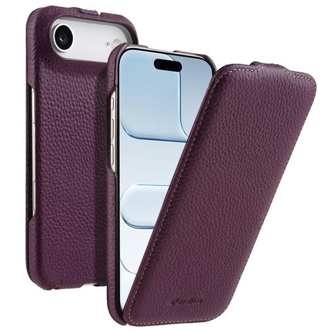 melkco Litchi Texture Vertical Flip Magnetic Genuine Leather Phone Case, For iPhone 18 Pro, For iPhone 18 Pro Max, For iPhone 17 Pro Max, For iPhone 17 Pro, For iPhone 17, For iPhone Air
