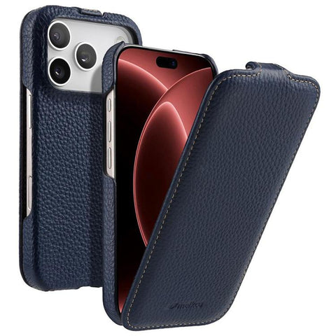 melkco Litchi Texture Vertical Flip Magnetic Genuine Leather Phone Case, For iPhone 18 Pro, For iPhone 18 Pro Max, For iPhone 17 Pro Max, For iPhone 17 Pro, For iPhone 17, For iPhone Air
