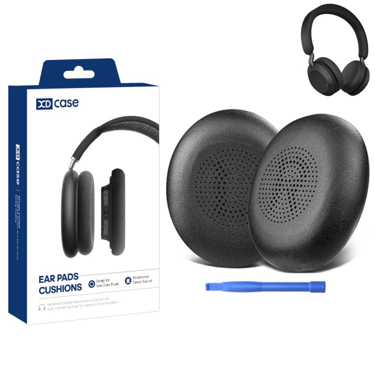 XDcase 1 Pair Protein Leather Ear Pads Headset Replacement Part with Prying Tool, For Jabra Elite 45h / Evolve2 65