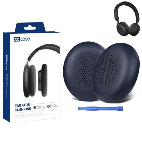 XDcase 1 Pair Protein Leather Ear Pads Headset Replacement Part with Prying Tool, For Jabra Elite 45h / Evolve2 65