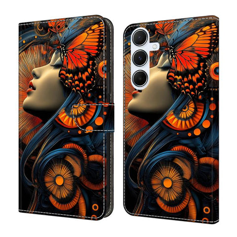 Crystal-Like Painted Vegan Leather Phone Case, For Samsung Galaxy A35 5G, For Samsung Galaxy A25 5G, For Samsung Galaxy A24 4G