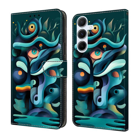 Crystal-Like Painted Vegan Leather Phone Case, For Samsung Galaxy A35 5G, For Samsung Galaxy A25 5G, For Samsung Galaxy A24 4G