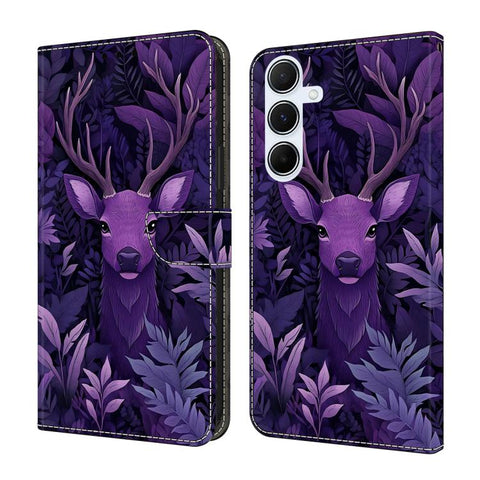 Crystal-Like Painted Vegan Leather Phone Case, For Samsung Galaxy A35 5G, For Samsung Galaxy A25 5G, For Samsung Galaxy A24 4G