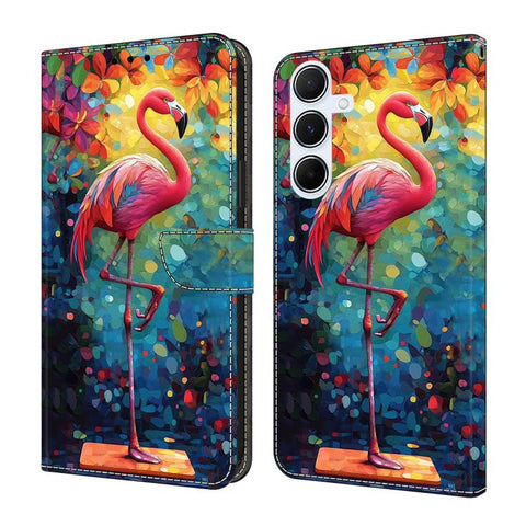 Crystal-Like Painted Vegan Leather Phone Case, For Samsung Galaxy A35 5G, For Samsung Galaxy A25 5G, For Samsung Galaxy A24 4G