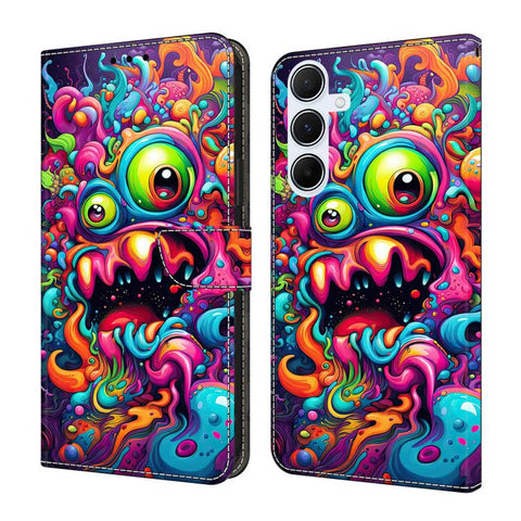 Crystal-Like Painted Vegan Leather Phone Case, For Samsung Galaxy A35 5G, For Samsung Galaxy A25 5G, For Samsung Galaxy A24 4G