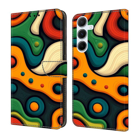 Crystal-Like Painted Vegan Leather Phone Case, For Samsung Galaxy A35 5G, For Samsung Galaxy A25 5G, For Samsung Galaxy A24 4G