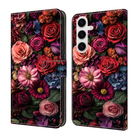 Crystal-Like Painted Vegan Leather Phone Case, For Samsung Galaxy S25 FE 5G, For Samsung Galaxy S25 Edge 5G