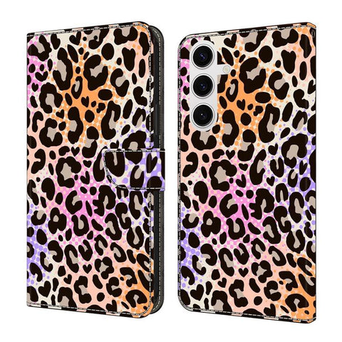 Crystal-Like Painted Vegan Leather Phone Case, For Samsung Galaxy S25 FE 5G, For Samsung Galaxy S25 Edge 5G