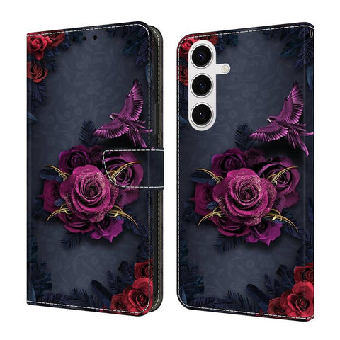 Crystal-Like Painted Vegan Leather Phone Case, For Samsung Galaxy S25 FE 5G, For Samsung Galaxy S25 Edge 5G