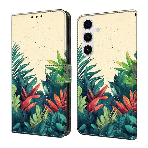 Crystal-Like Painted Vegan Leather Phone Case, For Samsung Galaxy S25 FE 5G, For Samsung Galaxy S25 Edge 5G