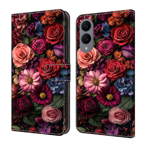 Crystal-Like Painted Vegan Leather Phone Case, For Samsung Galaxy S25 FE 5G, For Samsung Galaxy S25 Edge 5G