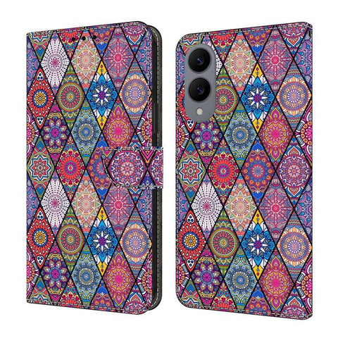 Crystal-Like Painted Vegan Leather Phone Case, For Samsung Galaxy S25 FE 5G, For Samsung Galaxy S25 Edge 5G