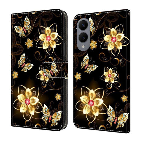 Crystal-Like Painted Vegan Leather Phone Case, For Samsung Galaxy S25 FE 5G, For Samsung Galaxy S25 Edge 5G